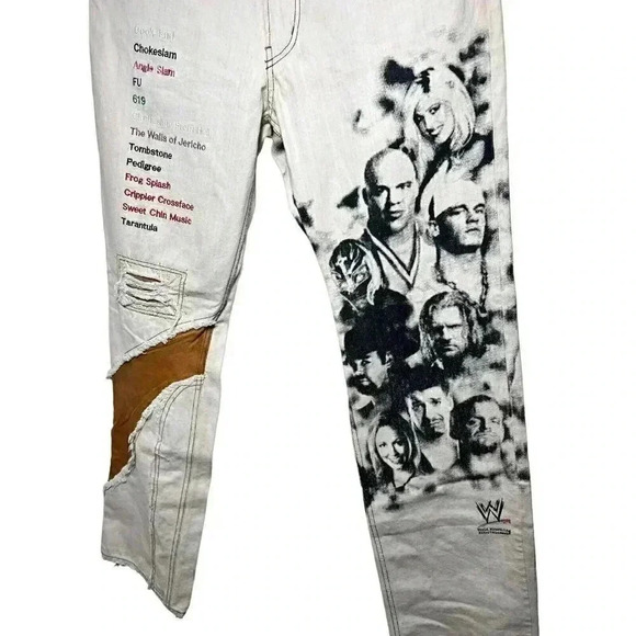 Y2K Vintage WWE World Wrestling Entertainment RARE Jeans PPFM - Picture 2 of 12